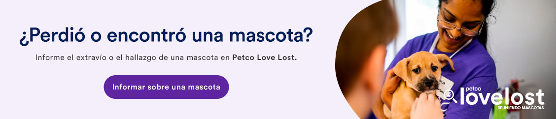 ¿Perdió o encontró una mascota? Denuncie el extravío o el encuentro de una mascota en Petco Love Lost. - Denunciar una mascota